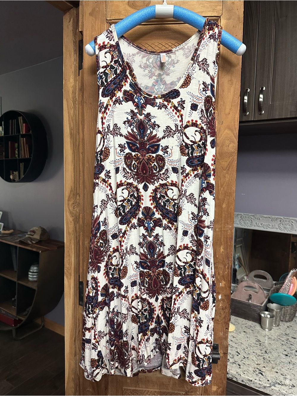 Racerback tank dress Popano M summer beach coverup boho soft flowing